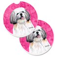 thumbnail image 1 of Pink Shih Tzu Set of 2 Cup Holder Car Coaster, 1 of 1