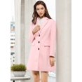thumbnail image 3 of INSPIRE CHIC Manteau d'Hiver pour Femme à Revers Cranté, Simple Boutonnage, Manches Longues, Rose, 2TG, 3 of 7
