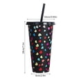 thumbnail image 3 of Oleegame 2PC Glass Bottle Creative Water Cup Heart Shape Cup PP Plastic Straw Cup Heart Shape Plastic Transparent Straw Cup 710ml Cold Change Temperature Sensitive Plastic Cup, 3 of 9
