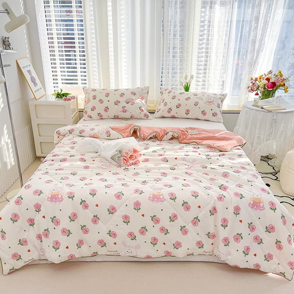 RuiJiao Liquidation Courte-Pointe Fraîche d'Été en Gaze Double Couche Lavable, Courtepointe de Climatisation, Courtepointe Légère Lavable d'Été