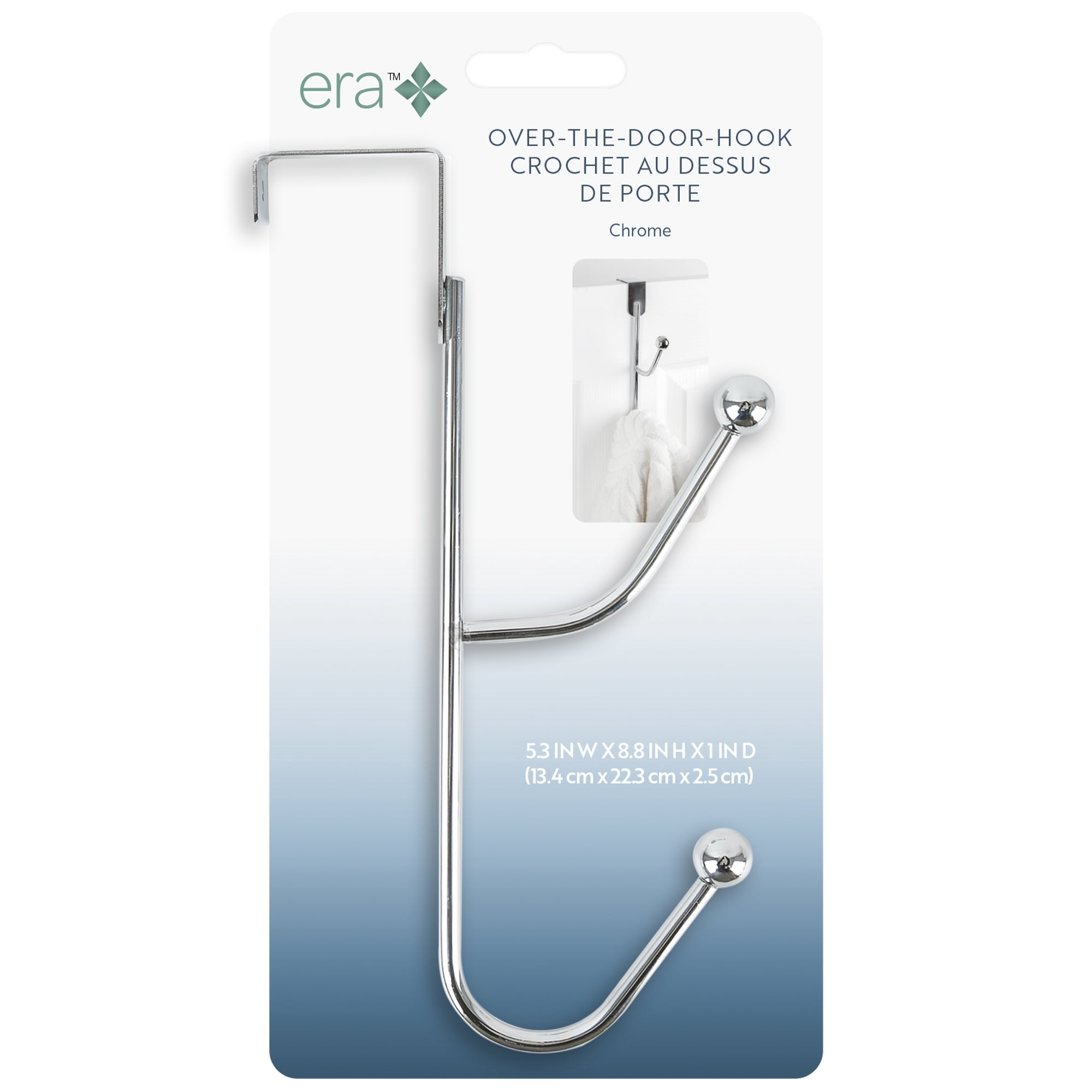 Era, Roan Max, Crochet Double Pour Au Dessus De La Porte, Organisateur, Blanc 5.30x8.80po