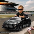 thumbnail image 2 of Licensed Mercedes-AMG GT3 24V Kids Ride-On Racing Car with Premium Leather Seat, High-Speed Performance 24V Power Wheels, Motorized Track Toy with Parent Remote, Black, 2 of 6