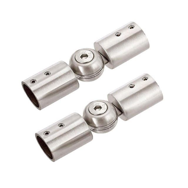 jifeng 2 Pcs Connecteur de Tringle Salle de Douche Porte en Verre Réglable 19mm Brossé