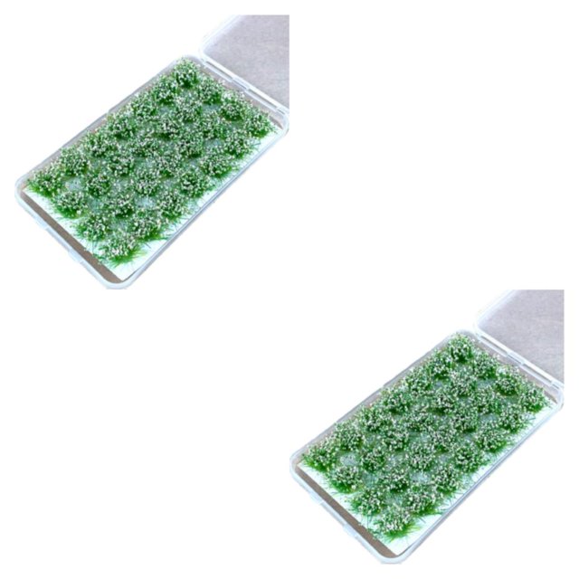 Decodeary 28pack/lot Educational And Realistic Detail Static Grasses Flower Tufts For Model Builders Wide Rose powder 2Set