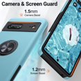 thumbnail image 2 of KOMI for Google Pixel 7 Case, Slim Fit Shockproof Protective Case for Pixel 7, Military-Grade Drop Protection with Ring Kickstand [Magnetic Car Mount Feature] Case for Google Pixel 7-Sierra Blue, 2 of 5