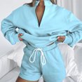 thumbnail image 3 of Birdeem Women's Solid Set Tracksuit Pullover 2 Piece Sport Hoodless Suit Sets, 3 of 7