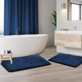 thumbnail image 1 of Set of 2 Large Clara Clark Bath Mat Bathroom Rug - Absorbent Memory Foam Bath Rugs - Non-Slip, Thick, Cozy Velvet Feel Microfiber Bathrug, Plush Shower, Toilet- Floor Bathmats Carpet - Blue - 20"x32", 1 of 6