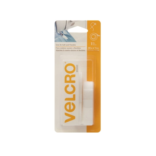 Velcro, Soft And Flexible Sew-On Tape - 30" White
