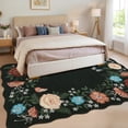 thumbnail image 2 of Garvee 5'x7' Floral Area Rugs, Washable Boho Rugs Ultra Soft Print Carpet, Non-Slip Low Pile Rug Stain Resistant Distressed Indoor Rugs for Living Room Bedroom Dining Room, Black, 2 of 9