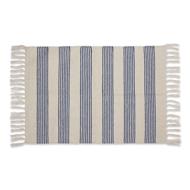 Design Imports CAMZ12640 Tapis Tissé à la Main 2 x 3 Pi, Rayure Bleu Français