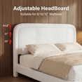 thumbnail image 3 of Hcore Boucle Bed Frame Twin Size,Modern White Bed Frame with Adjustable Headboard, Soft Rounded Corners,No Box Spring Required,Easy Assembly, 3 of 6