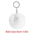 thumbnail image 3 of Fuzzy Ball Keychain Supple Comfortable Lovely Key Rings Adorable Practical Key Chains Women for Children Adults Elderly Students White 5cm, 3 of 8