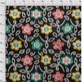 thumbnail image 4 of oneOone Rayon Black Fabric Floral Sewing Craft Projects Fabric Prints By Yard 56 Inch Wide, 4 of 5