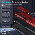 thumbnail image 3 of KOMI Compatible with Samsung Galaxy A16 5G Case Built in Slide Camera Lens Cover+Screen Protector+Finger Ring Holder Kickstand,Heavy Duty Shockproof Full Body Phone Cover,2025 Red, 3 of 5