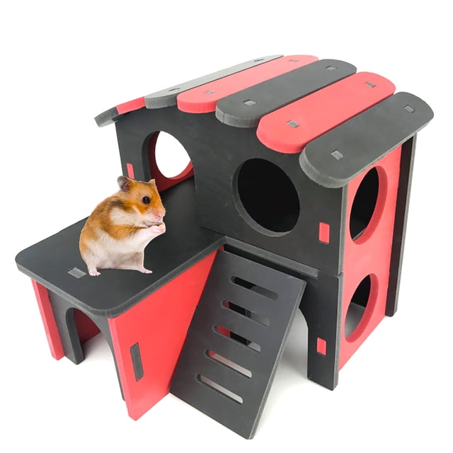 Hamster House Plastic DIY Double Layer Small Animal Hideout Hamster Play Hut