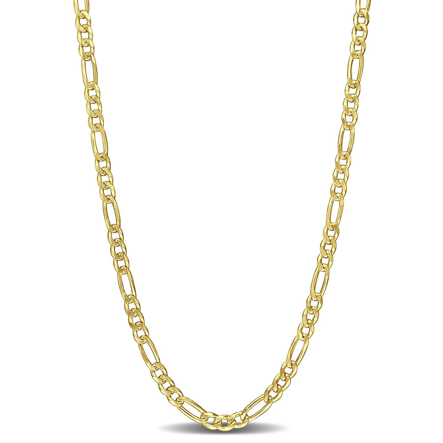 Miabella 18K Yellow Gold Plated Sterling Silver Figaro Necklace