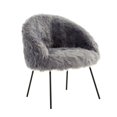 thumbnail image 3 of Inspired Home Elsa Chaise d'Appoint en Fausse Fourrure, Gris, 3 of 9