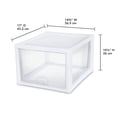 thumbnail image 3 of Sterilite 27 Qt Stacking and Modular Plastic Storage Drawers, White Frame, 4 Pack, 3 of 12