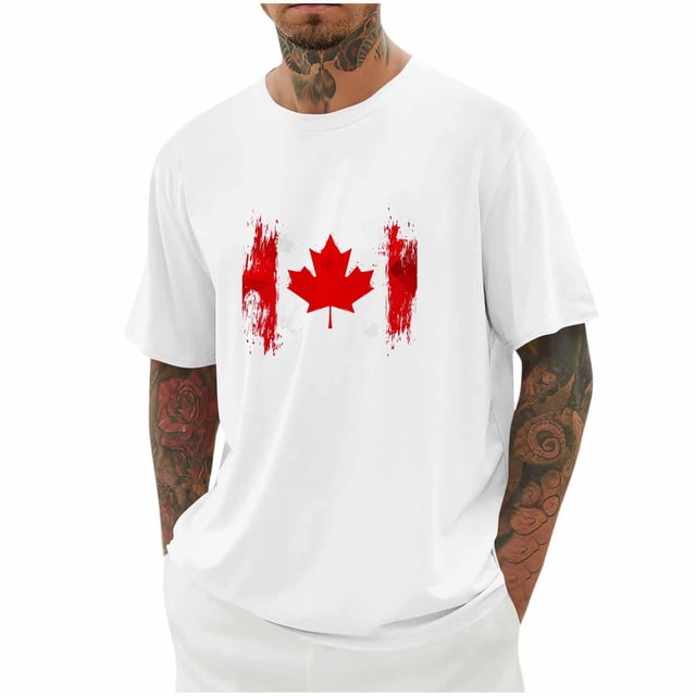 Styesk T-Shirts pour Homme Imprimé Col Rond Décontracté Mode Manches Courtes Chemisiers Col Rond Chemises