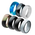 thumbnail image 1 of crativent 7Pcs Premium Silicone Rubber Wedding Party Rings Mens Jewelry 12 No.9, 1 of 6