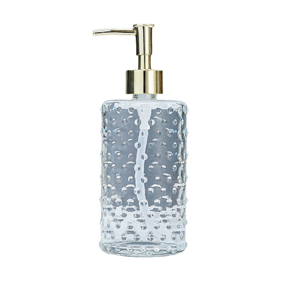 Lksixu Cleaning Supplies 420ml Transparent Thickened Glass Bottle Hands Sanitizer Lotion Shampoo Toiletries Bottle Press Bottle for Home