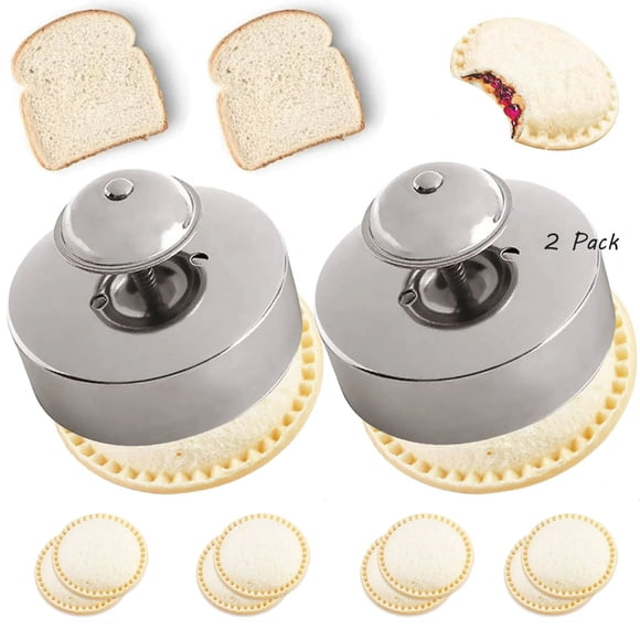 Sandwich Cutter and Sealer, 2 Pack Food-Grade 304 Stainless Steel Sandwich Decruster, 3-1/2 Inch Uncrustables DIY Sandwich Maker for Kids Children Boys Girls