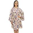 thumbnail image 1 of Bimba Kimono de Demoiselle d'Honneur à Manches Longues Imprimé Floral pour Femme, Robe Cache-Cœur Wrap - 10, 1 of 1
