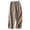 Khaki, variant on Cameland Women Summer Cotton And Linen Trousers Elastic Waist Casual Straight Cropped Pants with Pockets