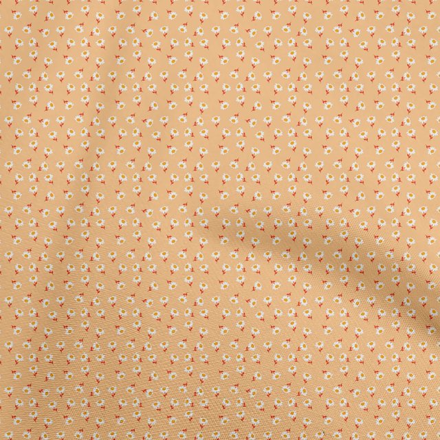 oneOone Polyester Lycra Light Peach Fabric Florals Sewing Material Print Fabric By The Yard 56 Inch Wide