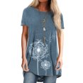 thumbnail image 1 of Innerwin T-Shirt Col Rond Femme Tee Vêtements de Détente Manches Courtes Hauts Décontractés Bleu Marine P, 1 of 3