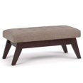 thumbnail image 1 of Draper 40 in W Solid Wood Tufted Ottoman Bench in Fawn Brown Linen Look Fabric, 1 of 5