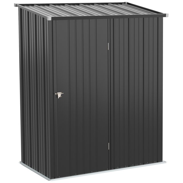Outsunny Remise de Rangement Extérieure 5 Pieds X 3 Pieds avec Porte Simple, Noir