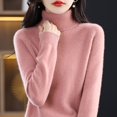 thumbnail image 1 of IMENGL Chandail en Laine Col Roulé Première Ligne, Rose m, Taille m-2TG, 1 of 4