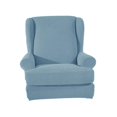 thumbnail image 2 of GROWTH TANK Housse de Fauteuil à Oreilles Extensible en Jacquard 2 Pcs Housses Bleu Bleu Clair, 2 of 8