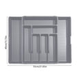 thumbnail image 3 of EGNMCR Closet Organizers and Storage, Expandable Kitchen Drawer Knife And Fork Organizer Silverware Cutlery Storage Tray Compartmentalized Cutlery Caddy PP Expandable Compartment Box, 3 of 6