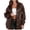 Coffee, variant on EGNMCR Long Sleeve Hoodless Faux Leather Outwear & Jackets Women's Solid Flip Collar Fall And Winter Long Sleeve Fashion Leather Jacket Coat Women Polyester Tops