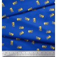 thumbnail image 3 of Soimoi Blue Heavy Canvas Fabric OMG Text Printed Fabric 1 Yard 58 Inch Wide, 3 of 5