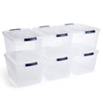 thumbnail image 2 of Rubbermaid Cleverstore 32 Quart Plastic Storage Tote Container w/ Lid (12 Pack), 2 of 6