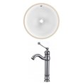 thumbnail image 1 of 15.25-in. W Round Bathroom Undermount Sink Set In White - Chrome Hardware AI-22840, 1 of 6