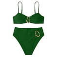 thumbnail image 4 of Womens Bikini 2026 Fashionable Metal Buckle Adjustable Straps Top with High Waisted Bottom Swimming Suits for Women 2 Pieces, 4 of 4