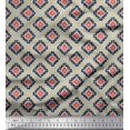 thumbnail image 1 of Soimoi Blue Cotton Duck Fabric Square & Triangle Geometric Print Fabric by Yard 42 Inch Wide, 1 of 3