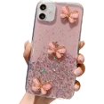 thumbnail image 1 of Crystal Glitter Mobile Phone Case Compatible with iPhone 12 Pro Case Transparent Diamond Butterfly Soft TPU Silicone and PC Bumper Protective Case with Crystal Chain Shockproof Case Cover, 1 of 6
