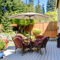 thumbnail image 1 of Patiojoy 10 ft Patio Market Umbrella w/Solar Powered LED Light Beige, 1 of 9