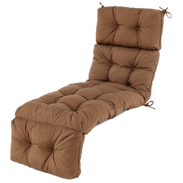 Gymax 73'' Lounge Chaise Cushion Padded Recliner Cushion Brown