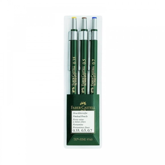 Faber-Castell TK-Fine-9713 Mechanical Pencils Wallet of 3-0.35, 0.5, 0.7mm
