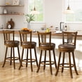 thumbnail image 2 of Costway Set of 4 Bar Stools 30" Swivel Bar Chairs with PE Rattan Backrest & Footrest, 2 of 9