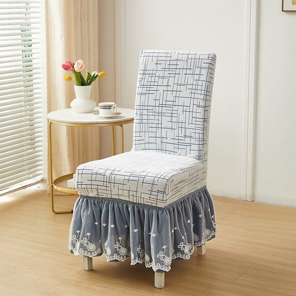 Birdeem Housses de Chaise de Salle à Manger à Couverture Complète, Housses Extensibles Élastiques avec Jupe pour la Déco de la Maison, Protège-Chaises en Tissu Jacquard une Pièce, Ajustement Universel