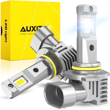 AUXITO 9005 Ampoules de Phare, 6000K Blanc, Ampoule DEL 9005 600 % Plus Lumineuse pour Faisceau Haut Faisceau Bas, Ampoule de Phare DEL HB3, Lot de 2
