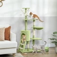 thumbnail image 2 of PawHut 53" Cat Tree Tower with Condo, Large Kitten Activity Centre, Green, 2 of 10