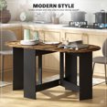 thumbnail image 4 of CoSoTower Oval Folding Dining Table, Space Saving Drop Leaf Kitchen Table for Dining Room, Living Room, Rustic Brown, 4 of 7